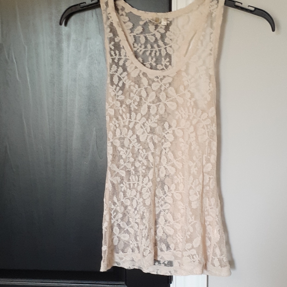 BKE Cream lace tank